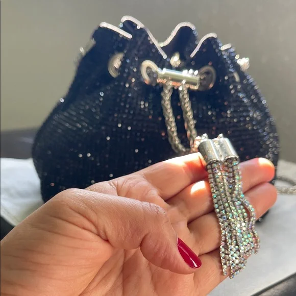 Elegant Black Beaded Women's Bag - Picture 6 of 10